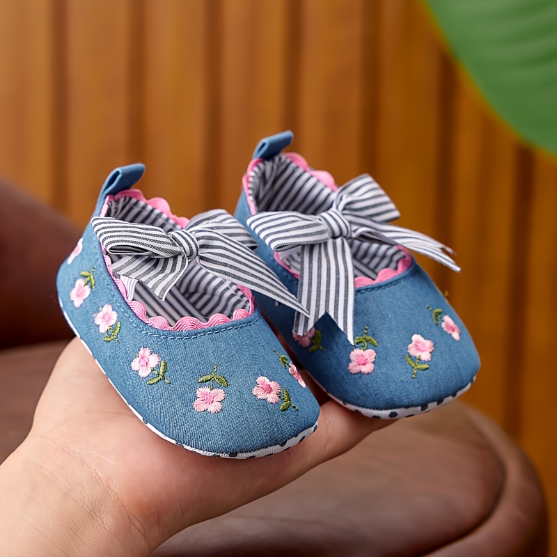 baby girls slip shoes floral embroidery pink Temu Saudi Arabia