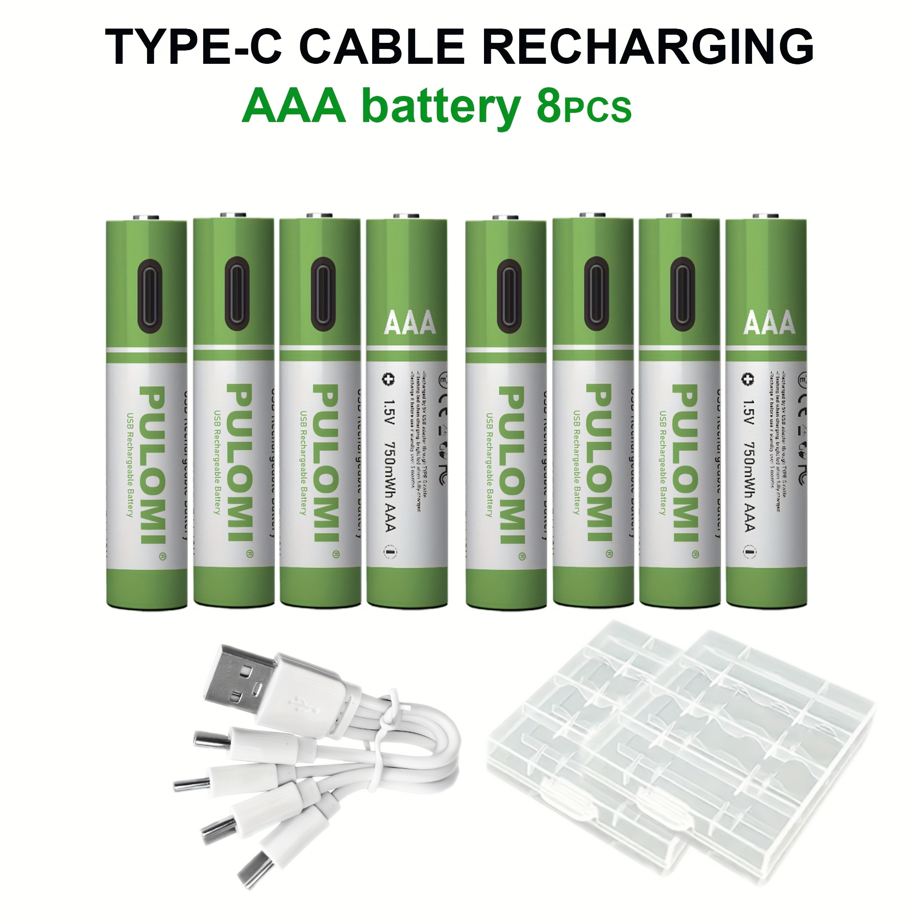 Image of 8pcs Aaa Battery Aaa Batteries, Aaa Rechargeable Lithium , High Capacity 1.5v 500mah 750mwh Rechargeable Lithium Battery, 1.5 Hours Fast Charge, Output, Long Lasting Cycle Times Up To 1200x