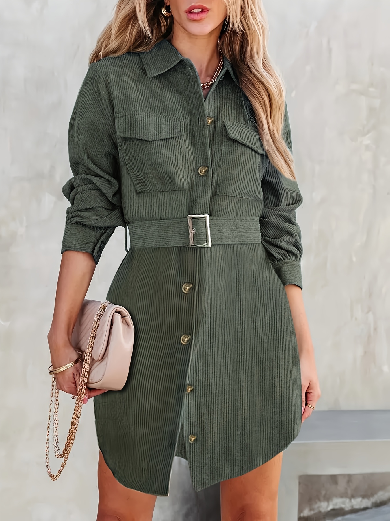 robe chemise décontractée à manches longues femme Temu Morocco