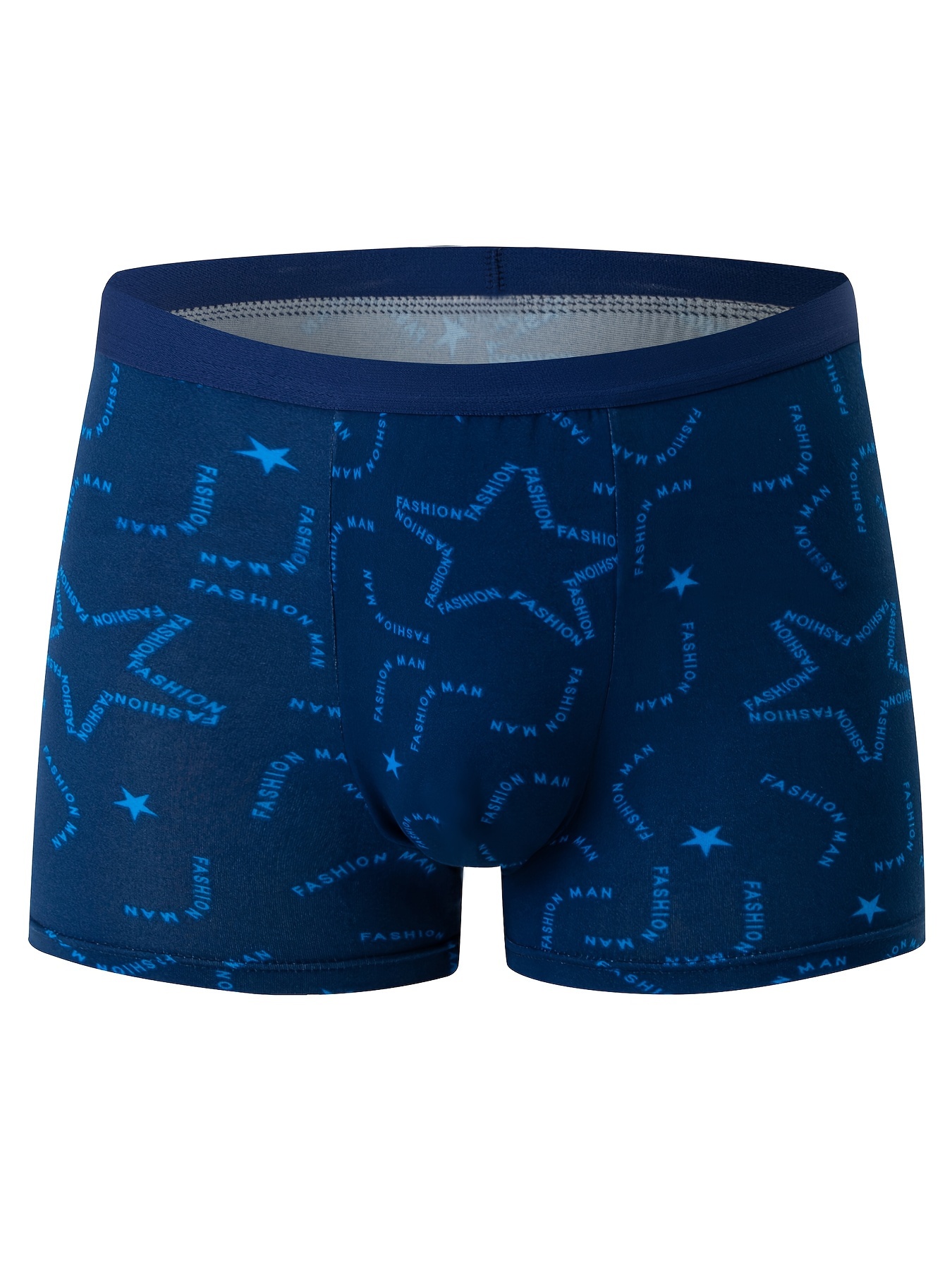 4pcs Men's Fashion Pattern Print Boxer Briefs, Crotch Mid-waist Breathable Comfortable Boxer Trunks, Elastic Sports Shorts, Men's Casual Underwear for Daily Wear