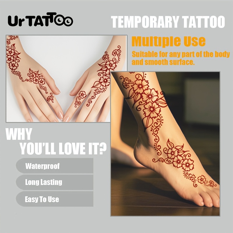 henna inspired temporary tattoo sticker henna style body art - Main Image