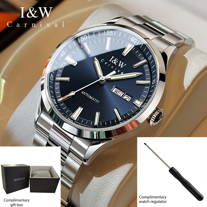 Luxury Series High-end Automatic Watch From I&w Carnival, Featuring ' With Synthetic Sapphire And Movement, Without Battery