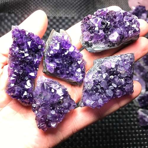 Natural Purple Amethyst Crystal Cluster - Rough Stone Specimen Decoration