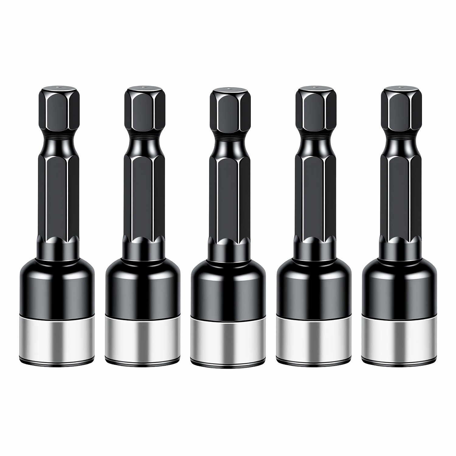 TEMU 5pcs Hex Shank Impact Sockets, 8mm High Torque Socket, Non-magnetic Hex Socket Bit, Drill Bit Extension, Impact Driver Bit Set, 1/4 Inch Hex