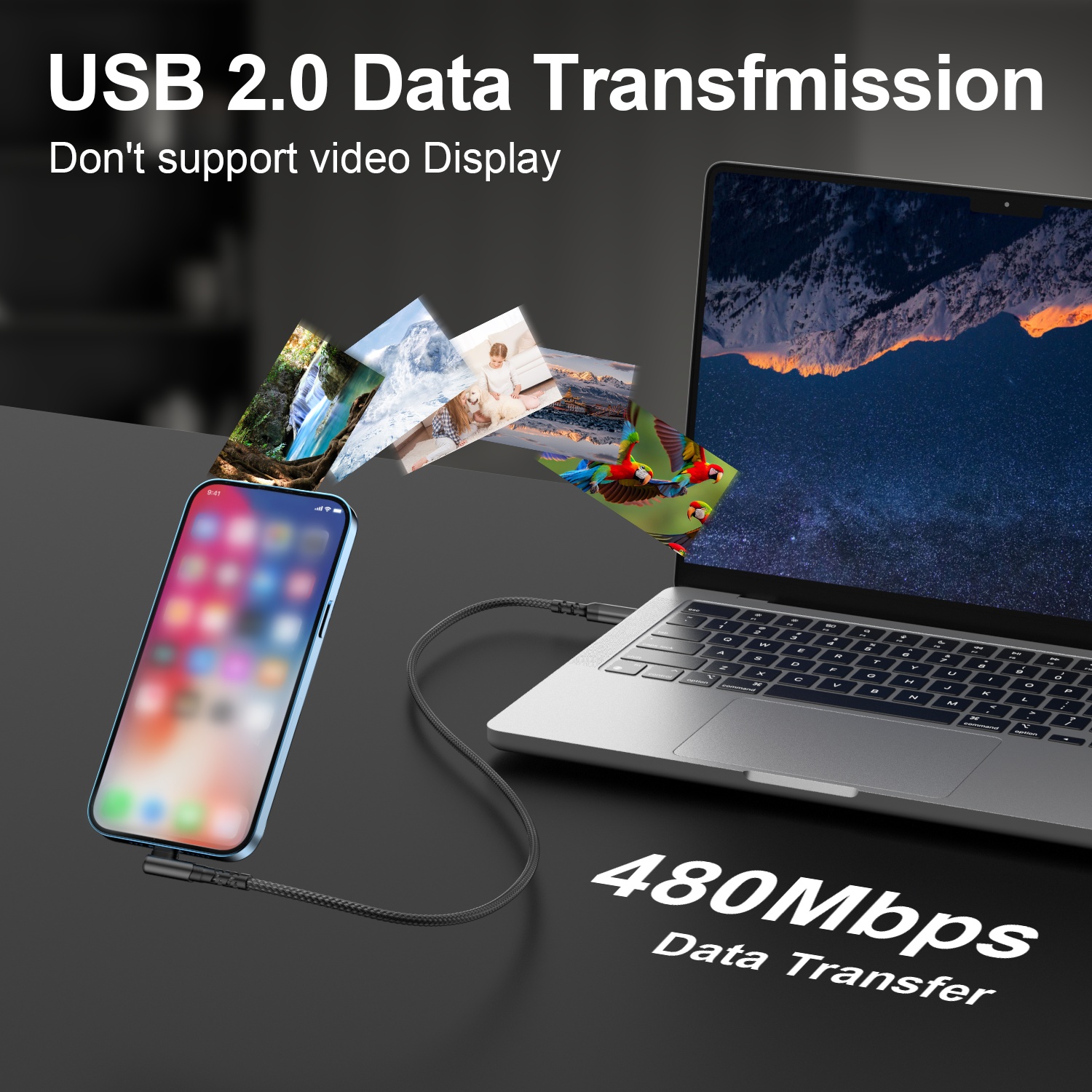 Nylon Braided Fast Charging Cable with a 90-Degree Angle, Compatible with for iphone Models 14, 13, 12, 11 Pro MAX, XR, XS, 8, 7, Plus, 6S, SE, And Ipad