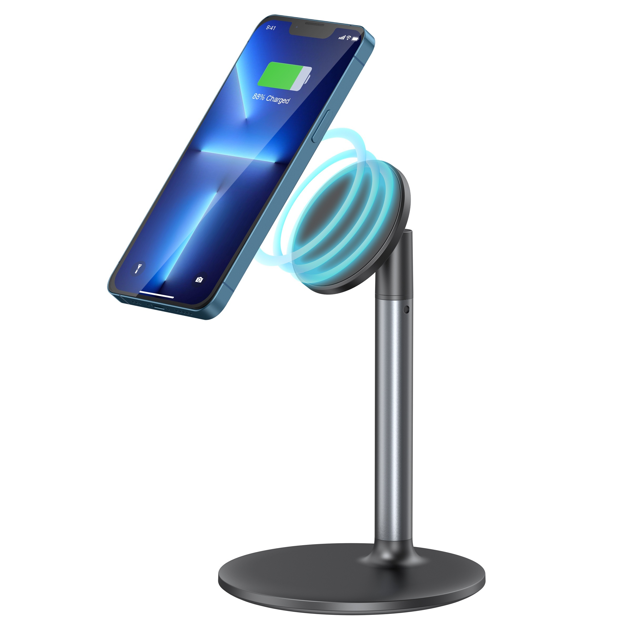 E-shop Magnetische Handyhalterung. 360° drehbar und höhenverstellbar. Höhe flexibel von 7,2 Zoll bis 10 Zoll. Geeignet für alle magnetischen Handys und