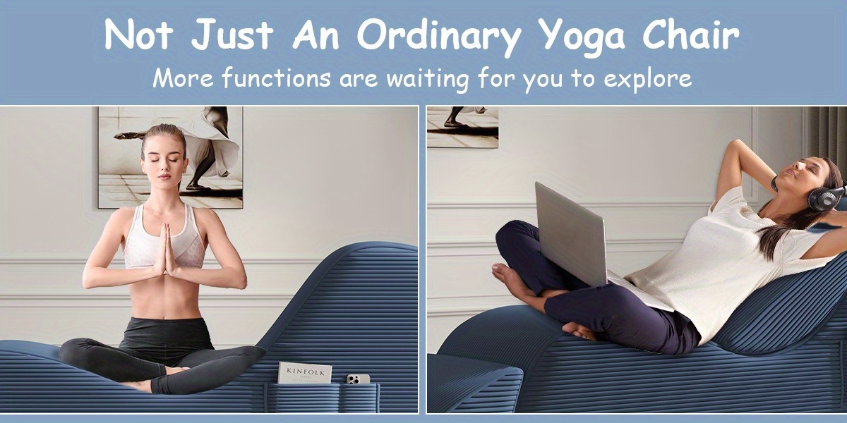 navy blue memory foam yoga recliner chair curved design with rebound cushion for stretching relaxation support bedroom living room or lounge bedroom recliner modern recliner memory foam chair details 6