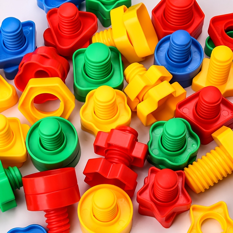 TEMU 7 pièces d'assortiment, Jouets à vis, Puzzles en plastique pour 3 ans et plus, Vis d'assortiment de , Jouets d' et de démontage, d'enseignement