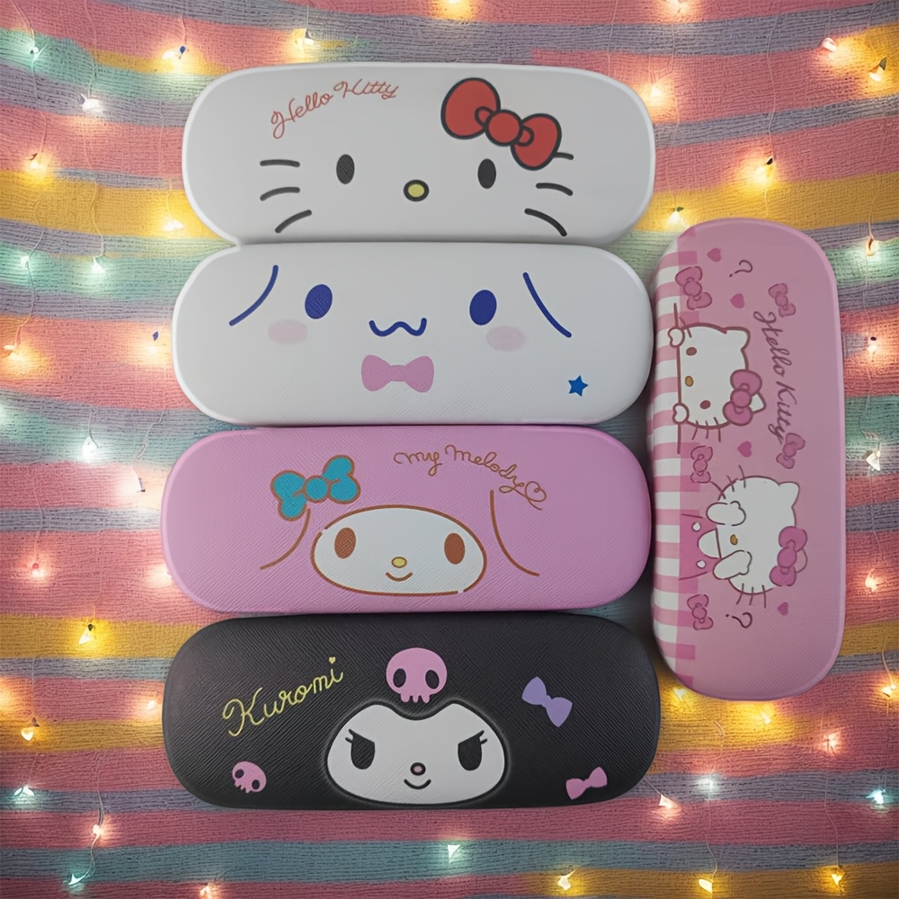 

1pc Hello Kitty Glasses Case, Leather Protective Eyewear Box, -resistant, Gift For Her