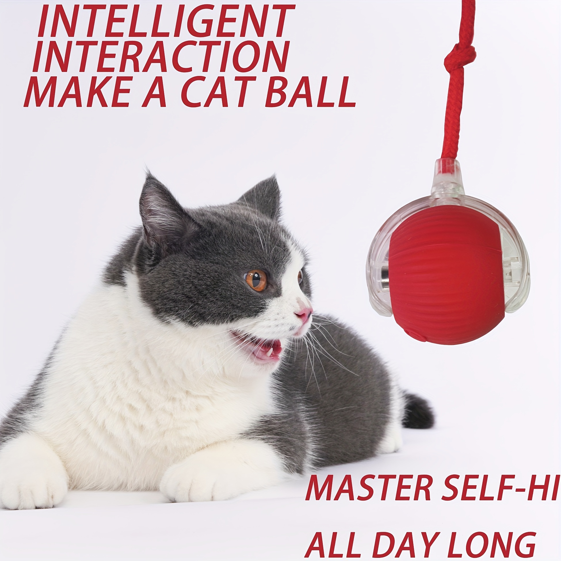 

Automatic Cat Ball, Cat Toy With Tail, Fun: Striped Plastic Cat Ball Toy With Usb Charging And Auto Standby Function