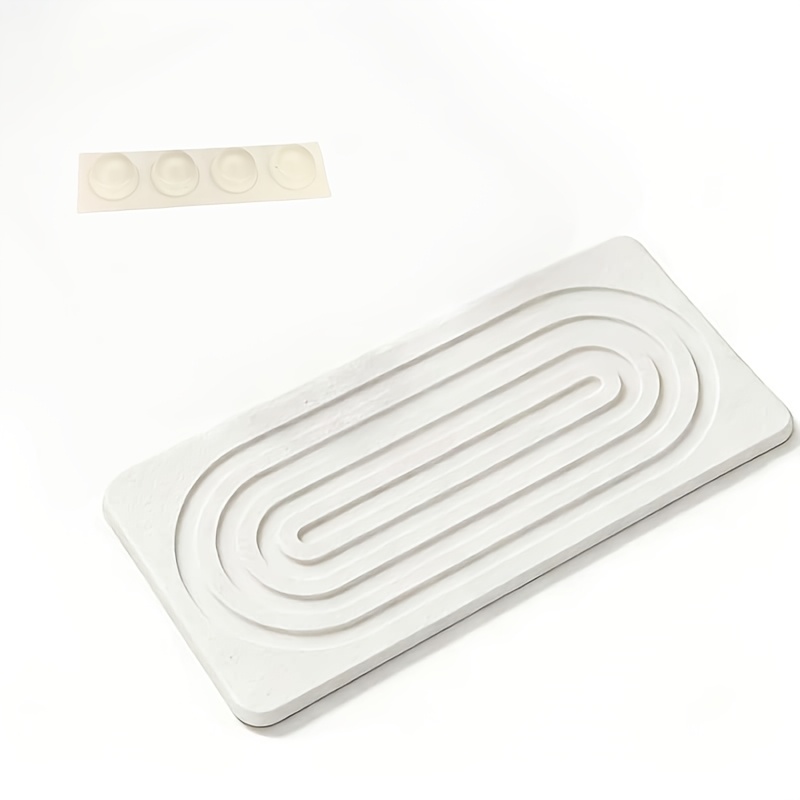 TEMU 1 Absorbent Diatomaceous Earth Coaster; Stone Absorbent Mat For Kitchen Countertops; Quick-drying Stone Tray For Bathroom And Kitchen