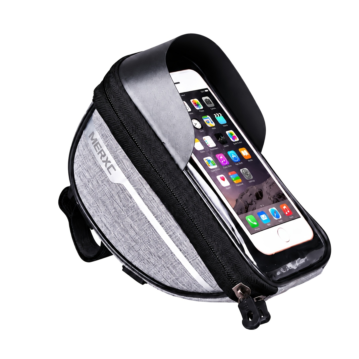 TEMU Sacoche de vélo à grande capacité avec écran tactile de 6,7 pouces, sacoche de , sac de tube , sac de rangement de conduite, accessoires pour