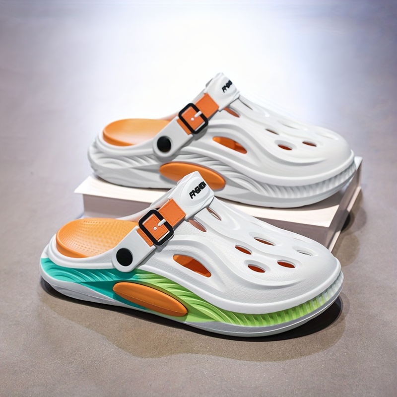 Summer Eva Beach Clogs For Men And Women, Thick-soled, Color-, Simple And Stylish, Detachable And Washable, Couple's Sandals