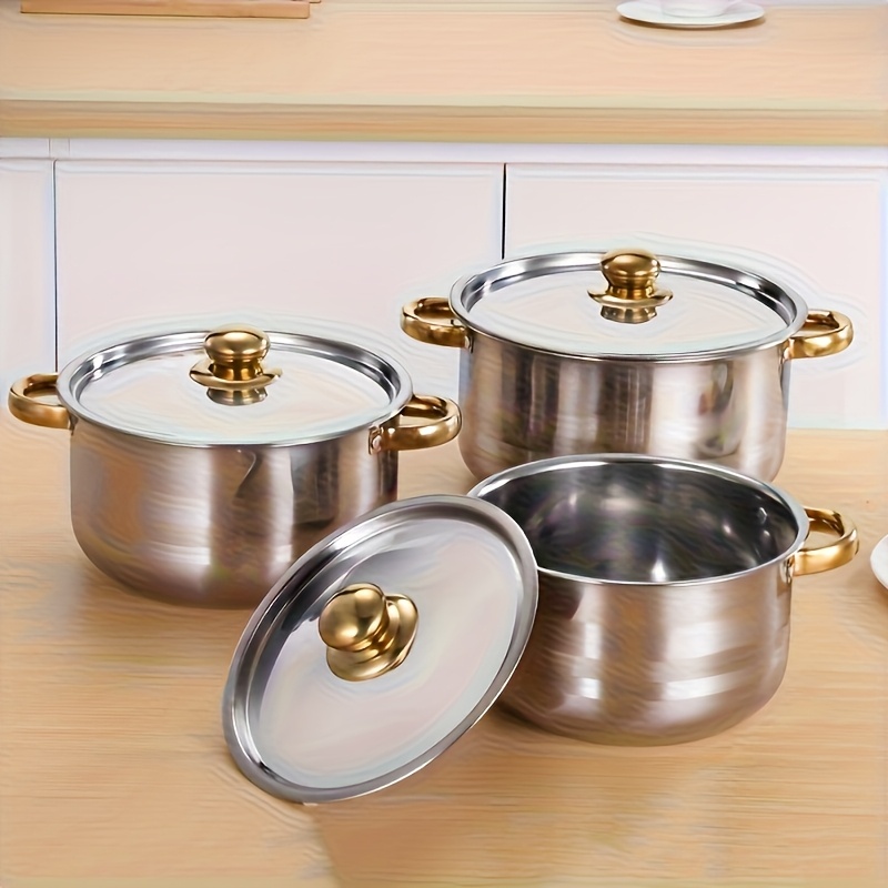 Stainless Steel Cookware Set, 10pcs (5 Pots + 5 Lids) Premium 410... product image 4