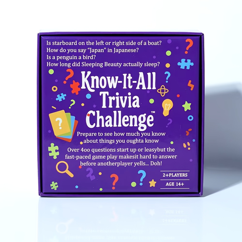 The Know-It-All Trivia Challenge Multiplayer Tabletop Q&A Game