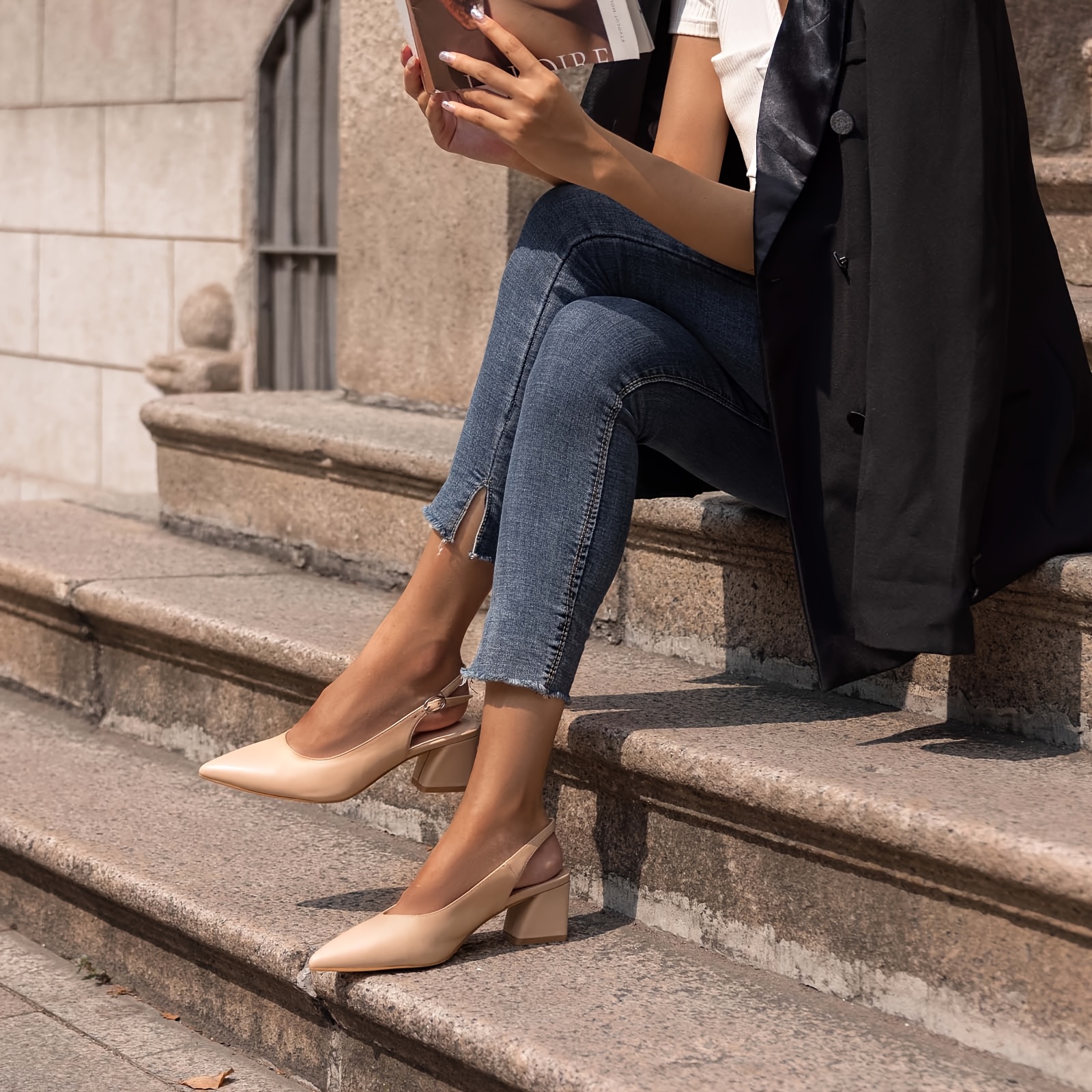 Dress Shoes Wedding Shoes Low Heel Pumps Womens Slingback Closed