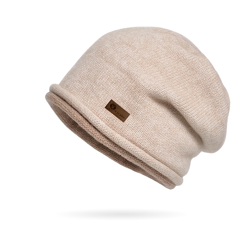 

Women's Loose Knitted Thread Hat Soft And Warm In Winter Women's Knitted Skull Hat