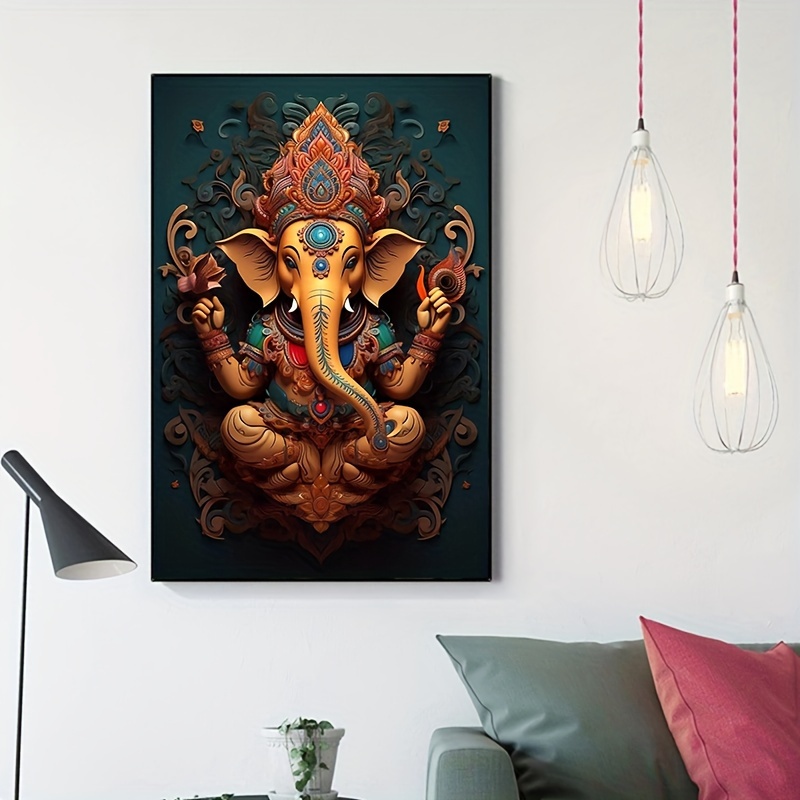 modern retro hindu canvas art print frameless wall decor - Temu