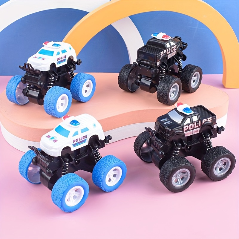 Friction-Driven Police Car Toy: Inertia 4WD, Durable, And Suitable for Ages 3-6