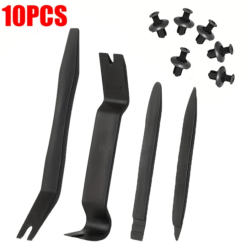 TEMU 10/11pcs Car Interior Removal Tool Set, Including Plastic Pry Bars, Clip Screwdrivers, And Expansion Clips, For Non-destructive Removal And