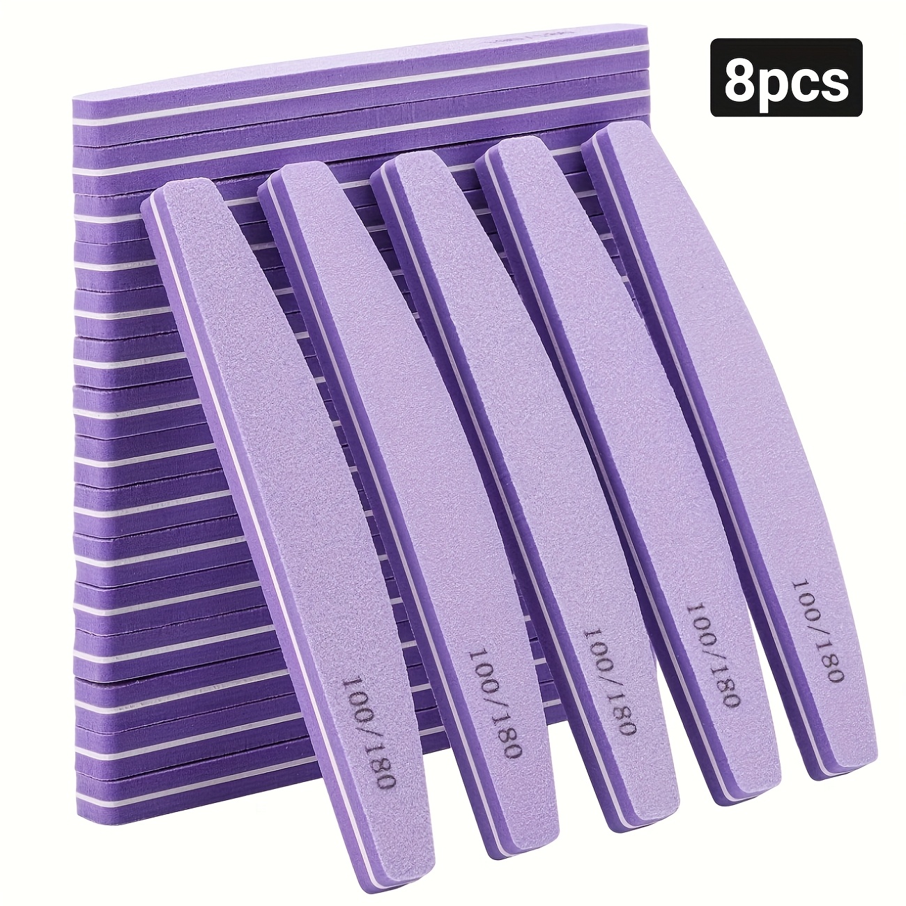 Image of A Set Of Purple/pink Sponge Nail Files, Featuring Soft And Durable Sponges That Are Easy To Grip, Designed For Filing And Polishing Nails