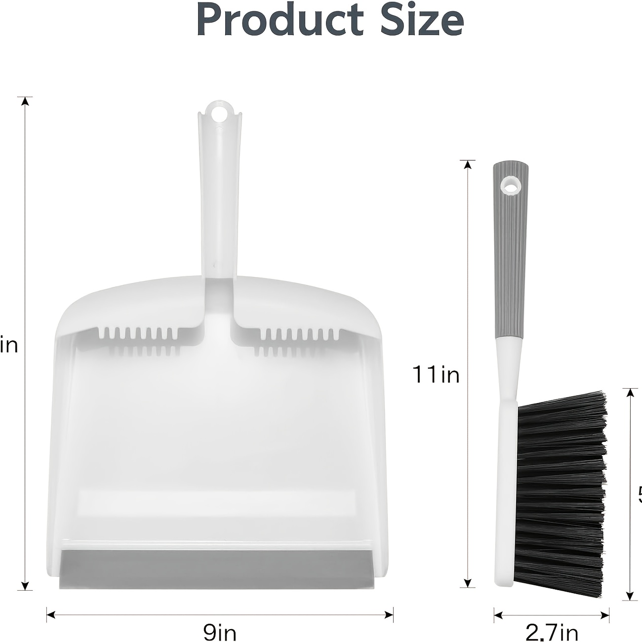 mini broom and dustpan set with ergonomic handle &   design - compact nesting cleaning system, soft bristle brush & durable dust pan for kitchen, floor, carpet, pet hair, sofa - lightweight & portable for home, office, car - space-saving storage (grey/white) - ideal for small spaces & quick cleanups, small broom with pan, brooms for floor cleaning, broom for floor Product details 0
