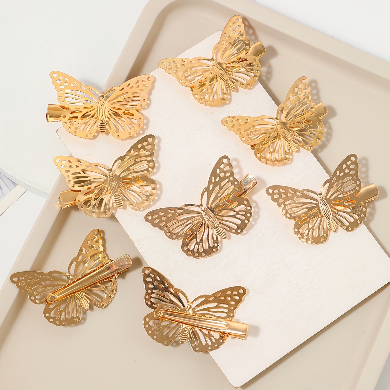TEMU 8 stuks Vrouwen Vlinder Haarclip Set, Schattige en Zoete Stijl Haaraccessoires voor Dagelijks Gebruik