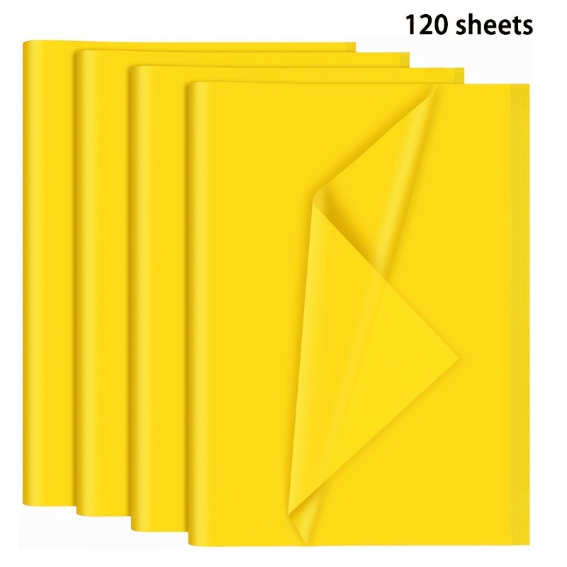 

120 Sheets Yellow Tissue Paper For Gift Wrapping, Bulk Crafting Tissue Paper For Christmas, Thanksgiving, Birthday, Holiday Decorations, Easy To Shape And Lightweight