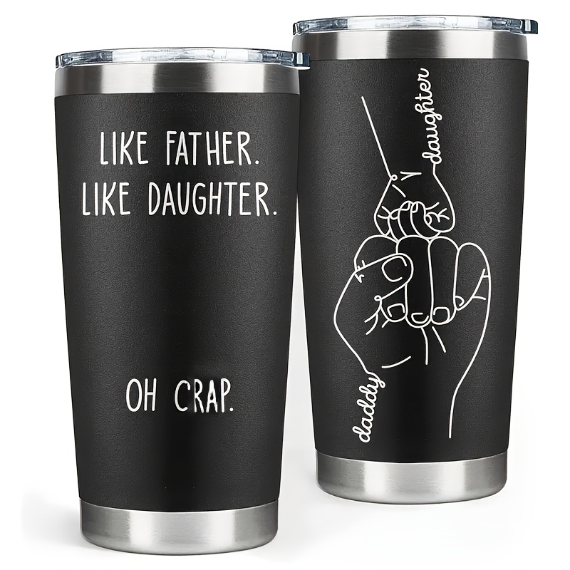 

Dad Bump Print Lid With Straw, 20oz Stainless Steel Heat Cold Insulation Water Bottle, Vacuum Cup, Family For Best Gift