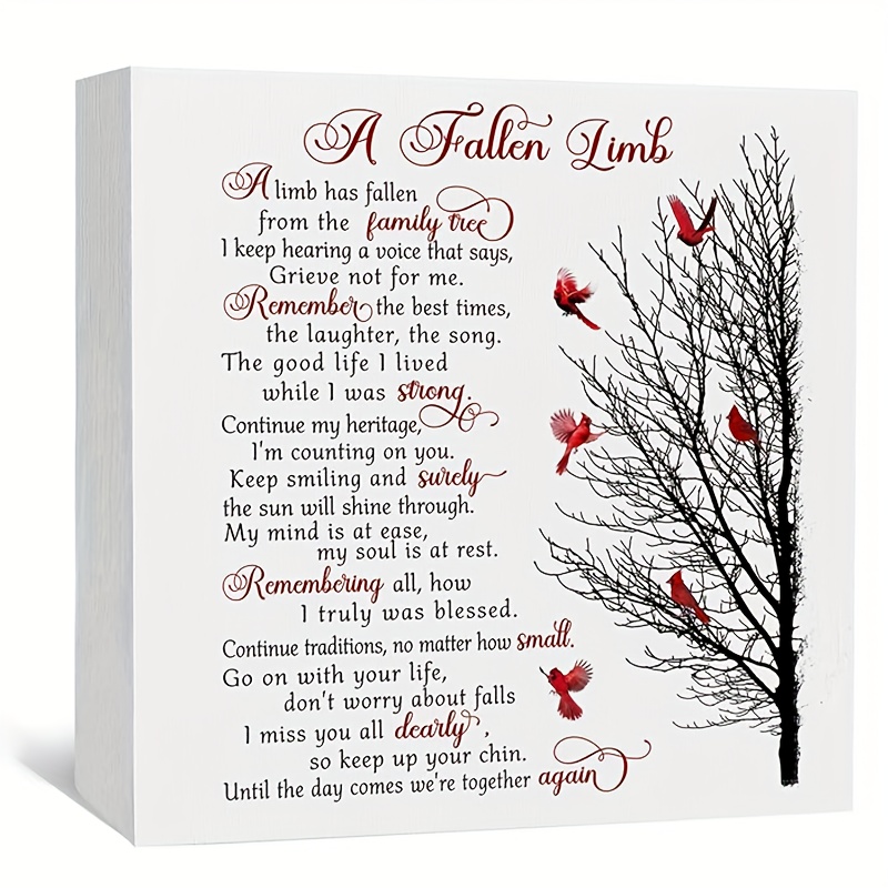 TEMU 1 pièce Panneau pour boîte commémorative "A Fallen Limb", Panneau pour boîte commémorative , Panneau cadeau , Panneau de décoration d'intérieur