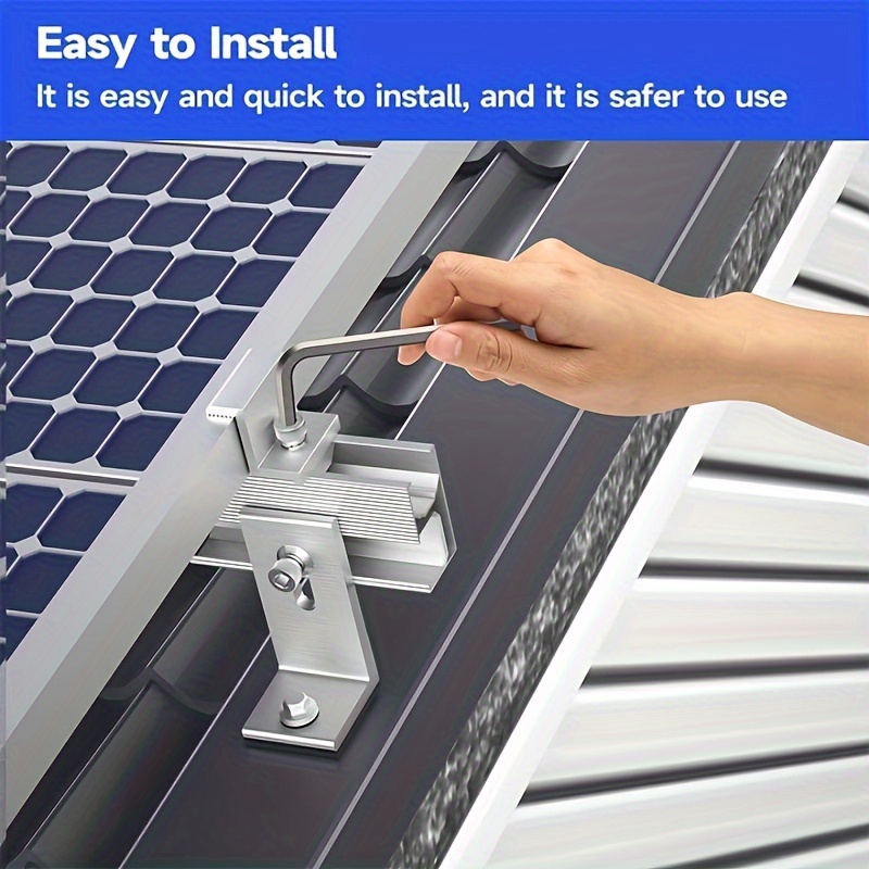TONIXY Set Di Guide Per Pannelli Solari, 40 X 40 Mm, In Lega Di Alluminio, Lunghezza 350 Mm, Montaggio Regolabile Per Moduli Fotovoltaici, Centrali Elettriche Da Balcone - 8