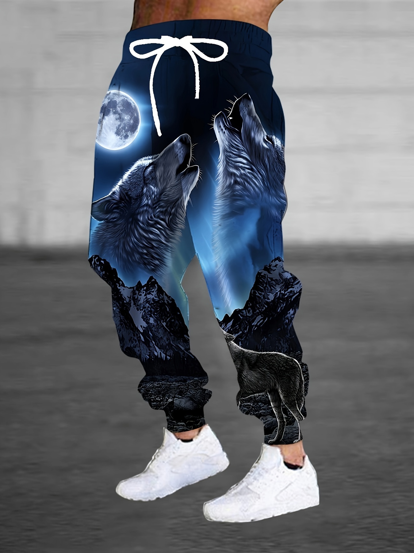 mens 3d animal wolf pattern print athletic - Temu