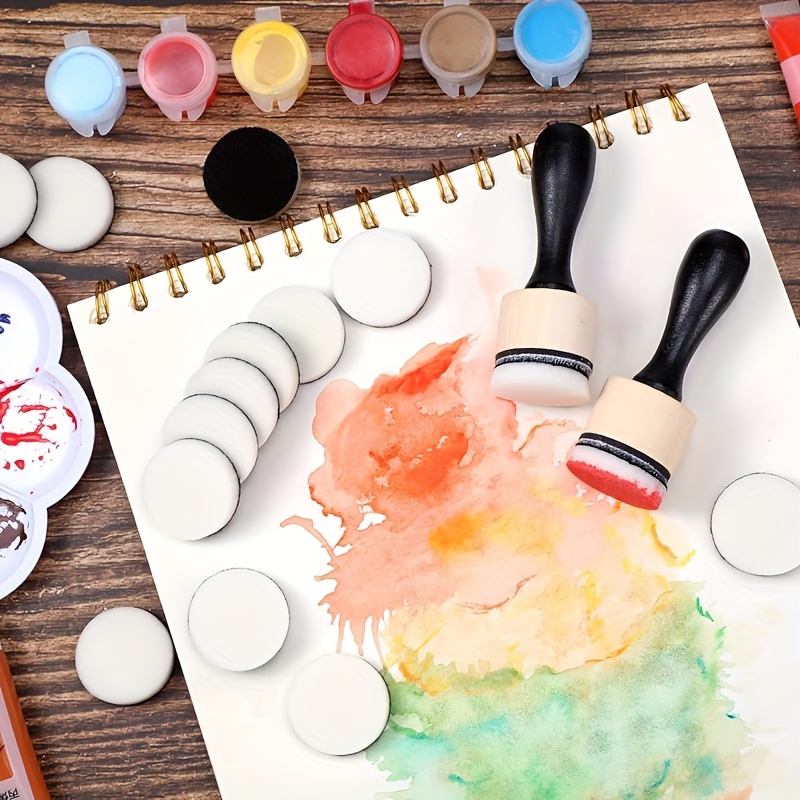 56 stuks/set mini-inkt blending tool, met schuimen vervangende schuimset inclusief 54 stuks vervangende schuimpads met pads opbergdoos voor het mengen van scrapbooking schilderen tekenen kunst