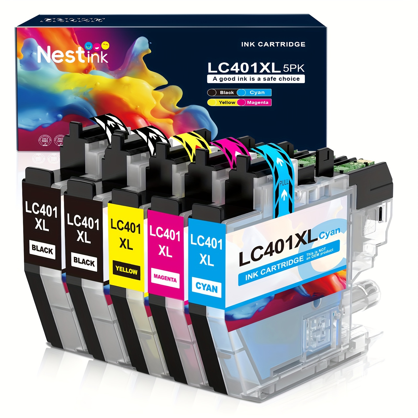 

Lc401xl Lc401 Ink Cartridges Compatible For Brother Ink Cartridges Lc401 Use With Brother Mfc-j1010dw Mfc-j1012dw Mfc-j1170dw Printer Ink (5 Pack, 2 Black 1 1 Yellow)