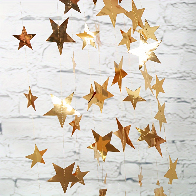 

Set, Garland - 157.48inch Long Glitter Paper Banner For Star Themed Parties, Engagement, Wedding, Birthday, Christmas Decor