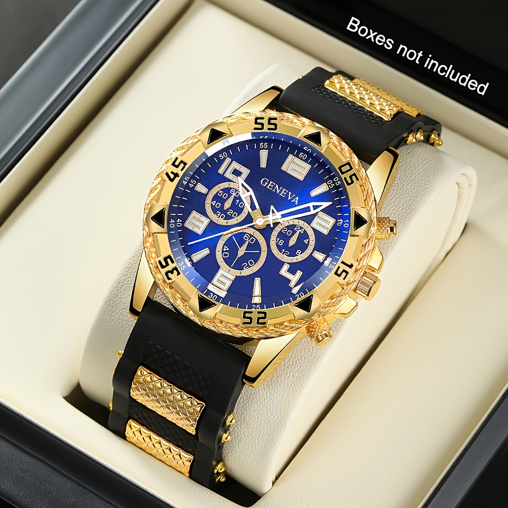 Image of 1pc Men's Fashionable Luxury Round Quartz Watch - For Daily Wear And Gifting Occasions, A Great Gift For Birthdays And Holiday Parties, An Ideal Present For Men, Fathers, , And . Box Not Included