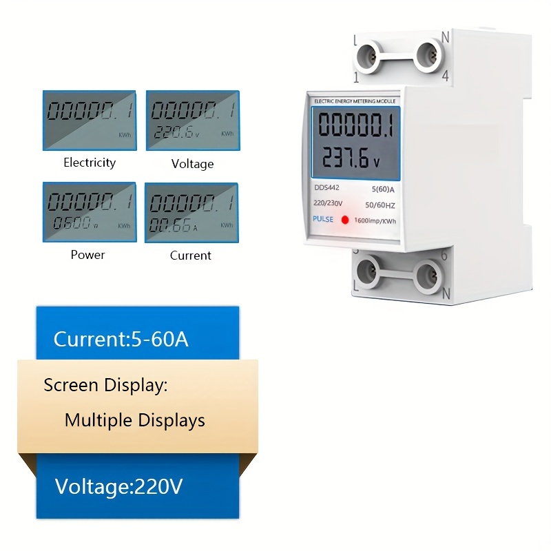 60a 80a Contatore Energia Domestica Contatore Energia Lcd - Temu Italy