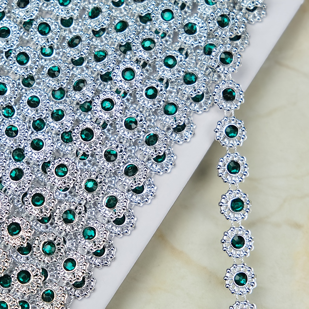 TEMU 1pc 4m Small Plum Diamond Chain Lace Single Row Acrylic Wire Drill Ornaments Clothing Decoration Accessories Handmade Diy