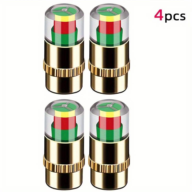 

4- Copper Valve Stem Caps With Precision Pressure Monitoring, , And Release - Driving Safety, , Universal Fit