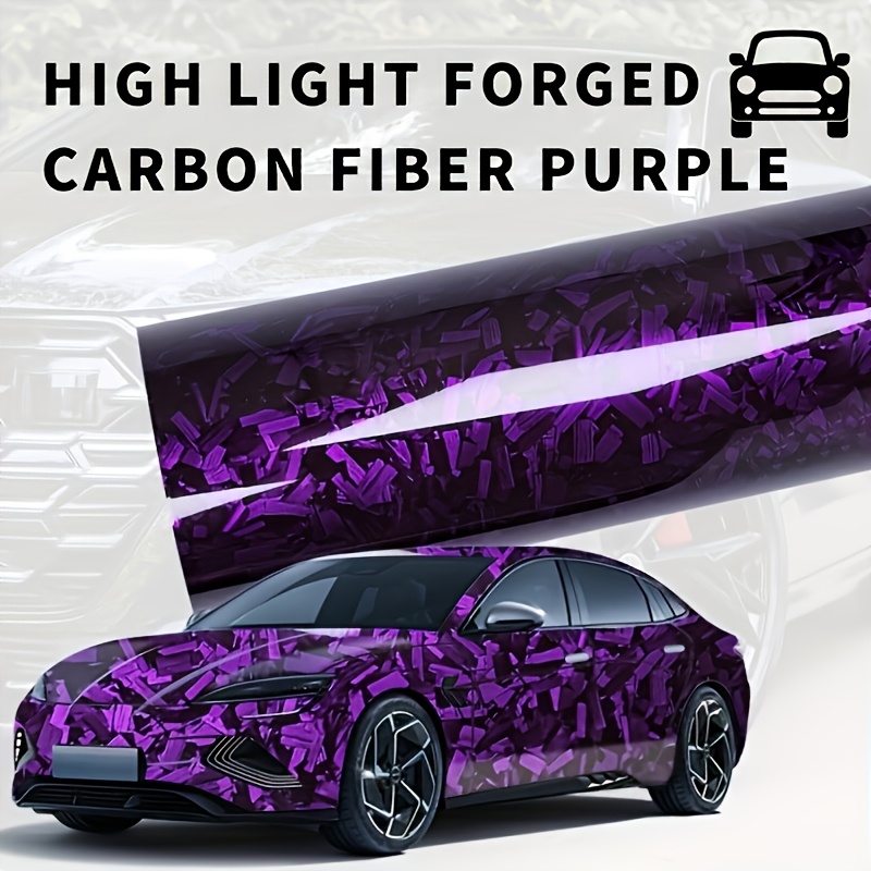 Image of High Gloss Purple Pet Carbon Fiber Sticker, Vinyl Car Wrap Film, Bubble-free Self-adhesive Technology Motorcycle Body Modification Decoration Accessory, Wear-resistant And Sun-resistant Premium
