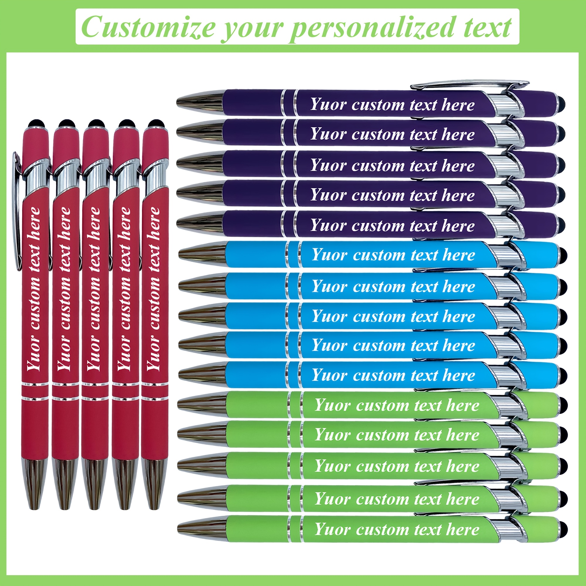 

20pcs, 20pcs Combination Colors: Personalized And Customizable Content Graphics, Touch Screen Compatible, Smooth Writing Suitable For Customized Ads, Business, Phone Numbers, Events