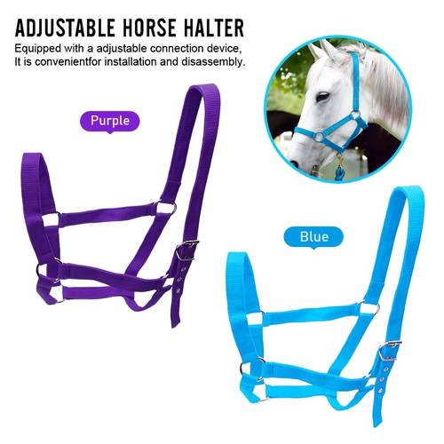 item picture 2pcs set adjustable webbing halter headstall universal type halter horse pullover suitable for pony large horse lightweight equipment