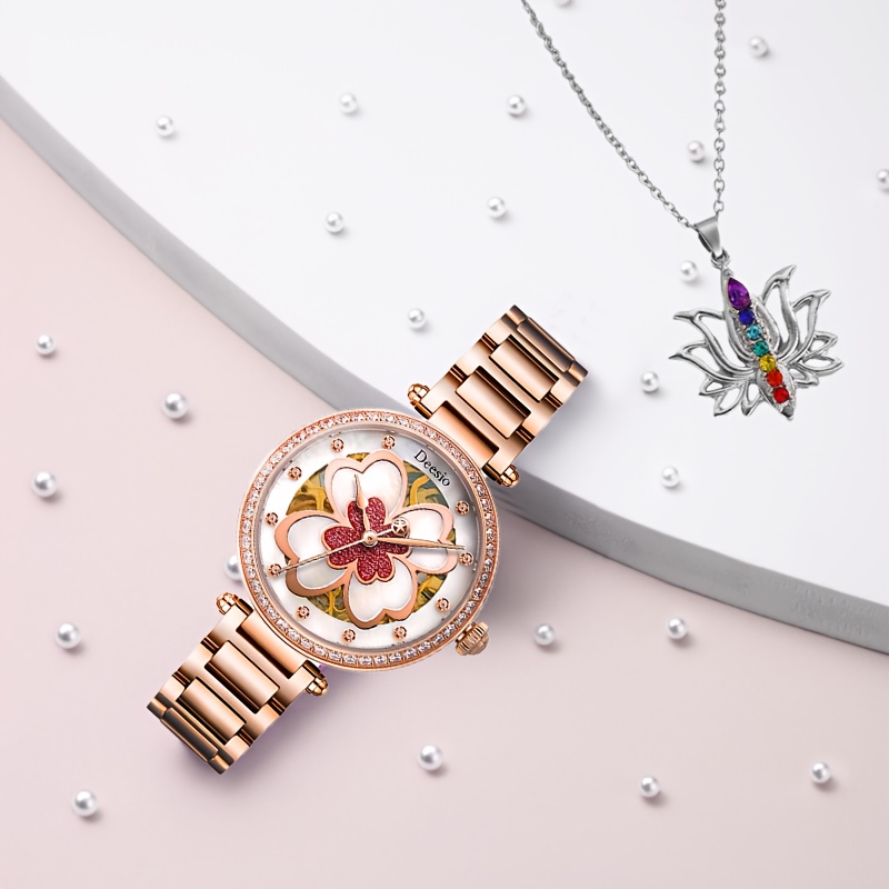 Stylish Women's Automatic Mechanical Watch, Trendy Design