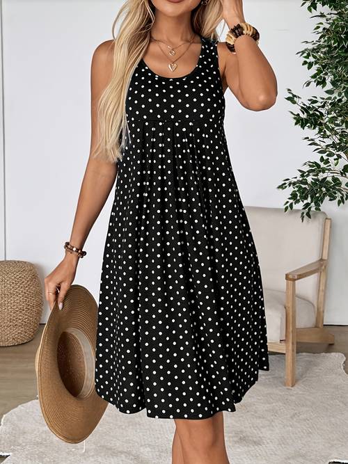 plus size plus size womens summer mini dress casual polka dot print suspender style womens summer dress polka dot dress