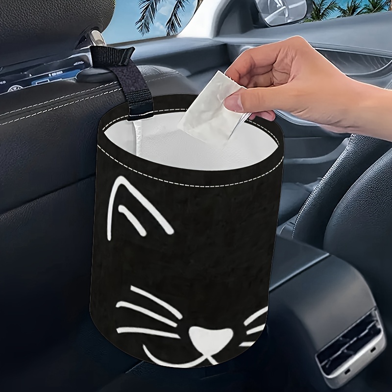 

1pc Cat Car Printed , Camping Trash Bin, Women' Accessories, Car Trash Organizer, Car Decor Or Use Automotive Accessories Bag Trash Container