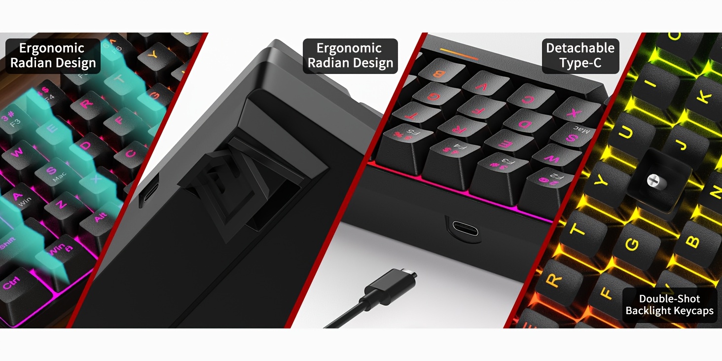  60 magnetic switches amethyst linear rgb backlit hot swappable 68 keys compact wired design win anti for competitive Product details 3