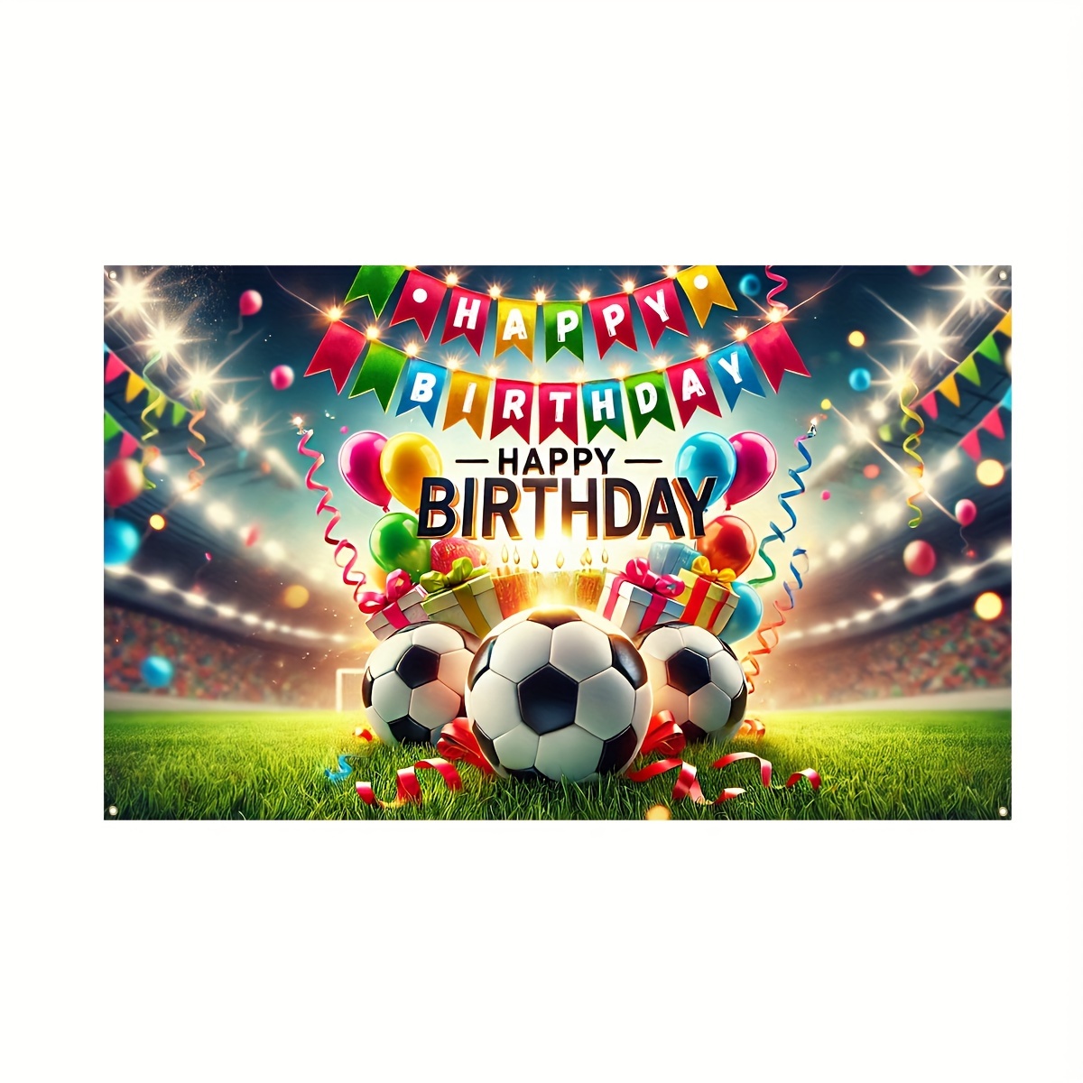 

Sports-themed Birthday Banner - Multipurpose Polyester Football Party Decoration, Festive Wall Hanging For All Birthdays, No Electricity Needed