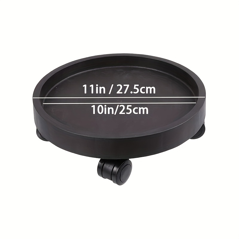 TEMU Heavy-duty For Large Round Plastic Plant Saucer Tray With 4-roll Mobility And Thickened Base - Suitable For Large Flower Pots, Indoor/outdoor