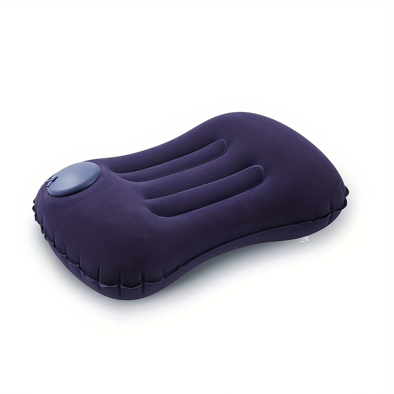 TEMU Oreiller de camping gonflable, lot de 1, oreiller de soutien cervical portable à gonflage par pression pour la plage, , et les voyages, oreiller