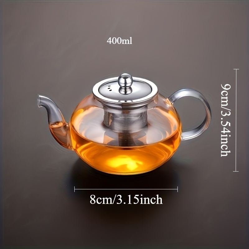 400/800Ml Glass Teapot with Stainless Steel Infuser